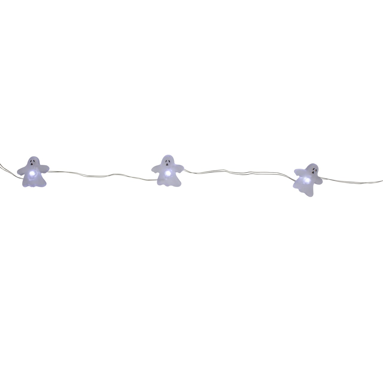 Kurt Adler 20 Battery Operated Clear Ghost Fairy Halloween Lights - 8 ft Clear Wire